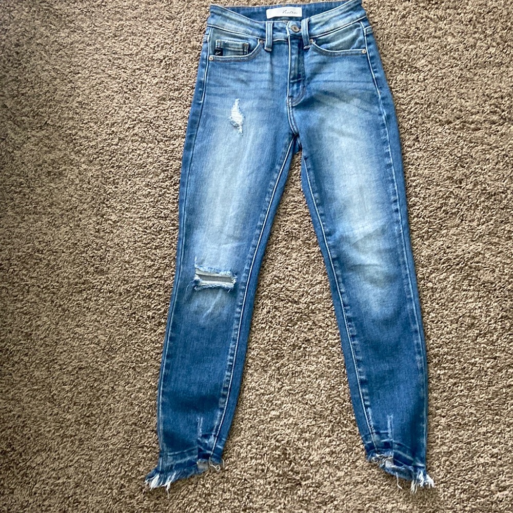 Denim skinny ripped jeans